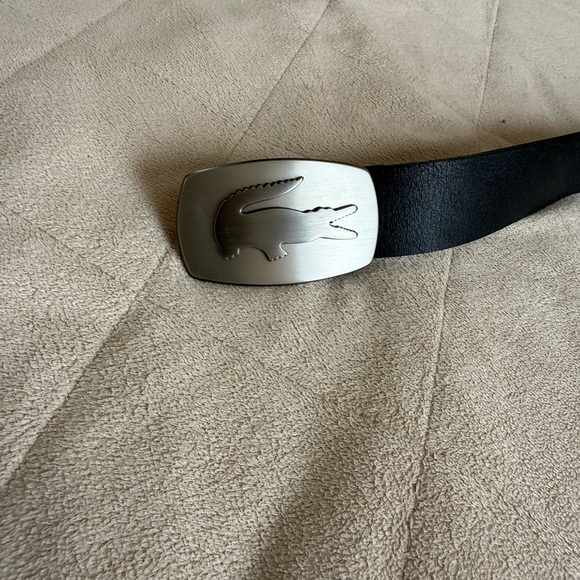 Lacoste Black Leather Belt - Picture 2 of 8
